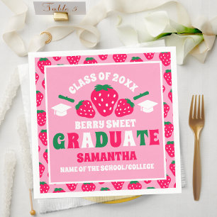 Serviette En Papier Fraise Pink Graduation Party