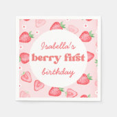 Serviette En Papier Fraise Premier anniversaire (Devant)