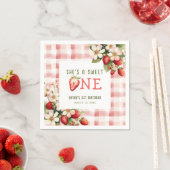 Serviette En Papier Fraise première fête d'anniversaire Berry (En situation)