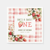Serviette En Papier Fraise première fête d'anniversaire Berry (Devant)