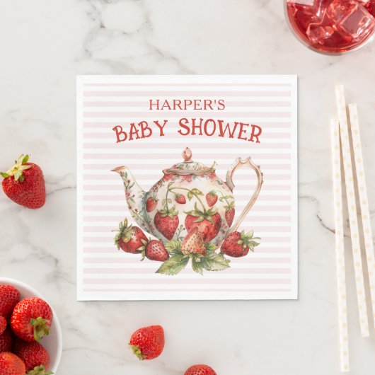 Serviette En Papier fraise Quelqu'un Baby shower sucré (En situation)