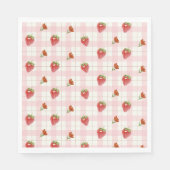 Serviette En Papier Fraise rose Berry Sweet En vichy Parti (Devant)