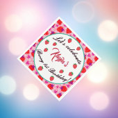 Serviette En Papier Fraise rose Premier anniversaire