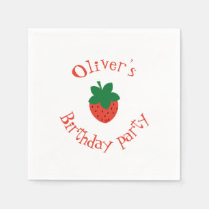 Serviette En Papier Fraise rouge fête d'anniversaire