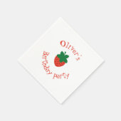 Serviette En Papier Fraise rouge fête d'anniversaire (Coin)