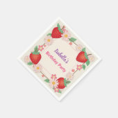 Serviette En Papier Fraise rouge rose fête d'anniversaire pour enfants (Coin)