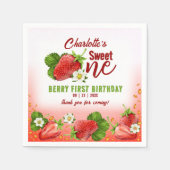 Serviette En Papier Fraise Sweet ONE Première fête d'anniversaire (Devant)
