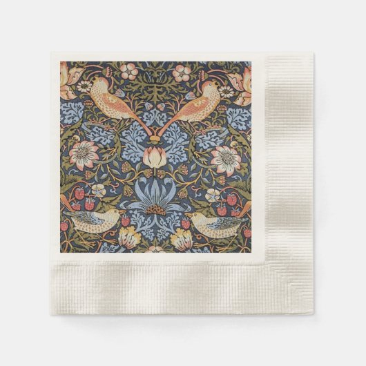 Serviette En Papier Fraise Thief Oiseaux William Morris (Devant)