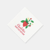 Serviette En Papier Fraise Whimsical avec détails floraux (Coin)