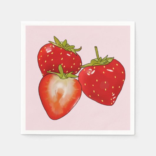 Serviette En Papier fraises (Devant)