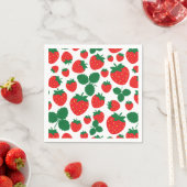Serviette En Papier Fraises (En situation)