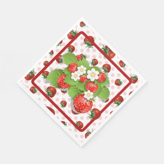 Serviette En Papier Fraises (Coin)