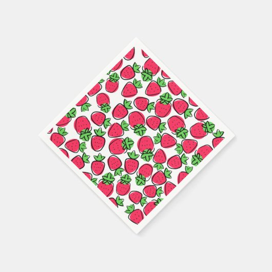 Serviette En Papier Fraises  (Coin)