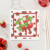 Serviette En Papier Fraises (En situation)