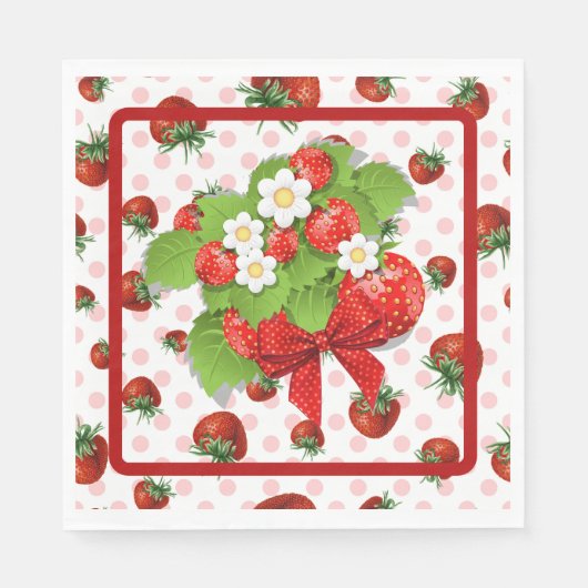 Serviette En Papier Fraises (Devant)