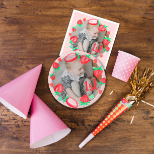 Serviette En Papier Fraises 1er anniversaire baie première
