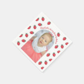 Serviette En Papier Fraises Berry Premier anniversaire Photo Arc (Coin)