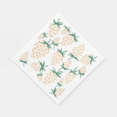 Serviette En Papier Fraises blanches Pineberry CUSTOM Enterrement de v (Coin)