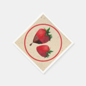 Serviette En Papier Fraises couvertes de chocolat (Coin)