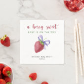 Serviette En Papier Fraises d'aquarelle (En situation)