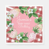 Serviette En Papier Fraises d'aquarelle première année Plaid (Devant)