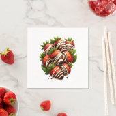Serviette En Papier Fraises de chocolat Fraises Fraise Dessert Party (En situation)