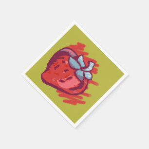 Serviette En Papier Fraises de motif de fruit sur la substance de