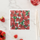 Serviette En Papier Fraises et crème (En situation)