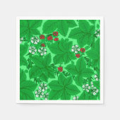 Serviette En Papier Fraises et Feuilles Art Nouveau, Lime Green (Devant)