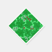 Serviette En Papier Fraises et Feuilles Art Nouveau, Lime Green (Coin)