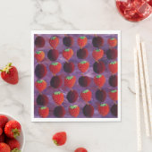 Serviette En Papier Fraises et prunes Fruits rouges (En situation)