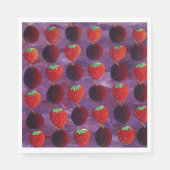 Serviette En Papier Fraises et prunes Fruits rouges (Devant)
