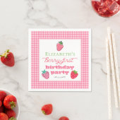 Serviette En Papier Fraises Fille Berry Premier anniversaire fête (En situation)