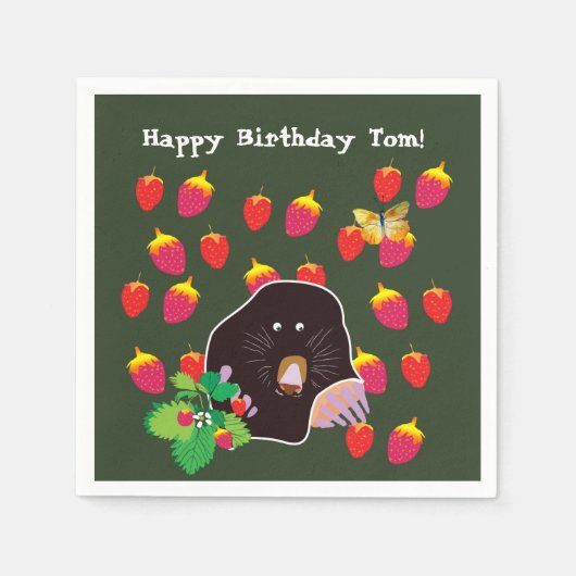 Serviette En Papier Fraises Mole Spring Personnalisées (Devant)