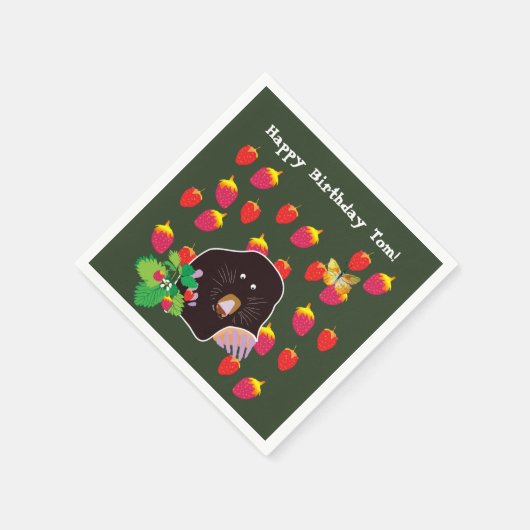 Serviette En Papier Fraises Mole Spring Personnalisées (Coin)