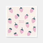 Serviette En Papier Fraises rose (Devant)