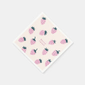 Serviette En Papier Fraises rose (Coin)