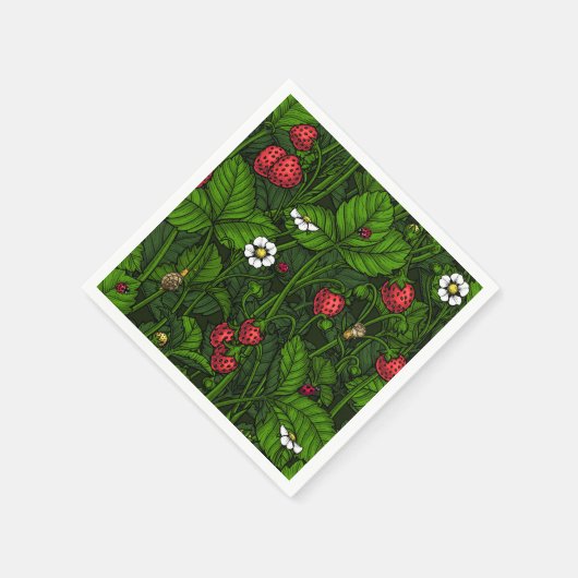 Serviette En Papier Fraises sauvages (Coin)