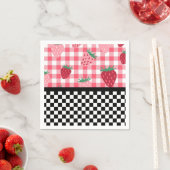 Serviette En Papier Fraises Whimsical et tableau de bord (En situation)