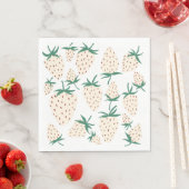 Serviette En Papier Fraisier Blanc Pineberry PERSONNALISÉ Enterrement  (En situation)