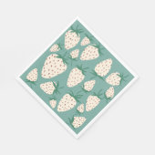 Serviette En Papier Fraisier Blanc Pineberry PERSONNALISÉ Enterrement (Coin)