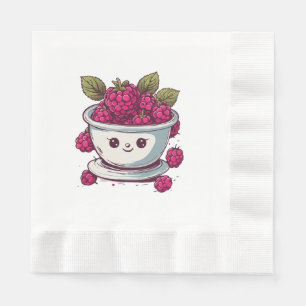 SERVIETTE EN PAPIER FRAMBOISE MIGNONNE