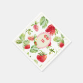 Serviette En Papier Framboise personnalisée (Coin)