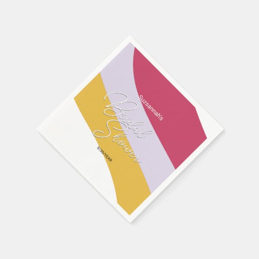 Serviette En Papier Framboise Violet Miel Flux horizontaux (Coin)