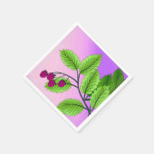 Serviette En Papier Framboises sur une branche (Coin)