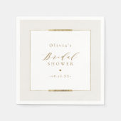 Serviette En Papier Framée Elégance Simple Mariage Moderne et Classe (Devant)