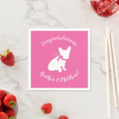 Serviette En Papier Français Baby shower Bulldog Français Français ros (En situation)