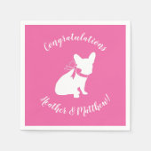 Serviette En Papier Français Baby shower Bulldog Français Français ros (Devant)
