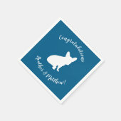 Serviette En Papier Français Baby shower Bulldog Français Frenchie Blu (Coin)