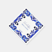 Serviette En Papier Français Blue Méditerranée tuiles nuptiale douche (Coin)
